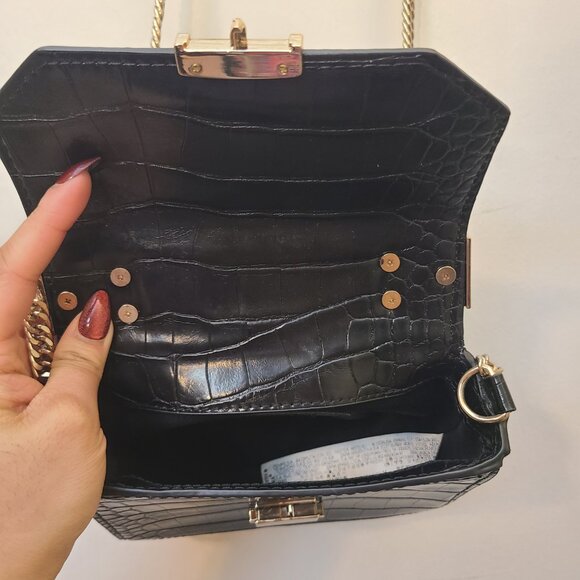 ZARA black faux croc purse - Picture 4 of 6